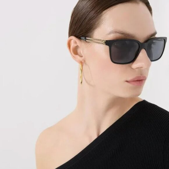 NEW Versace Black Grey Square Unisex Sunglasses - Picture 4 of 9